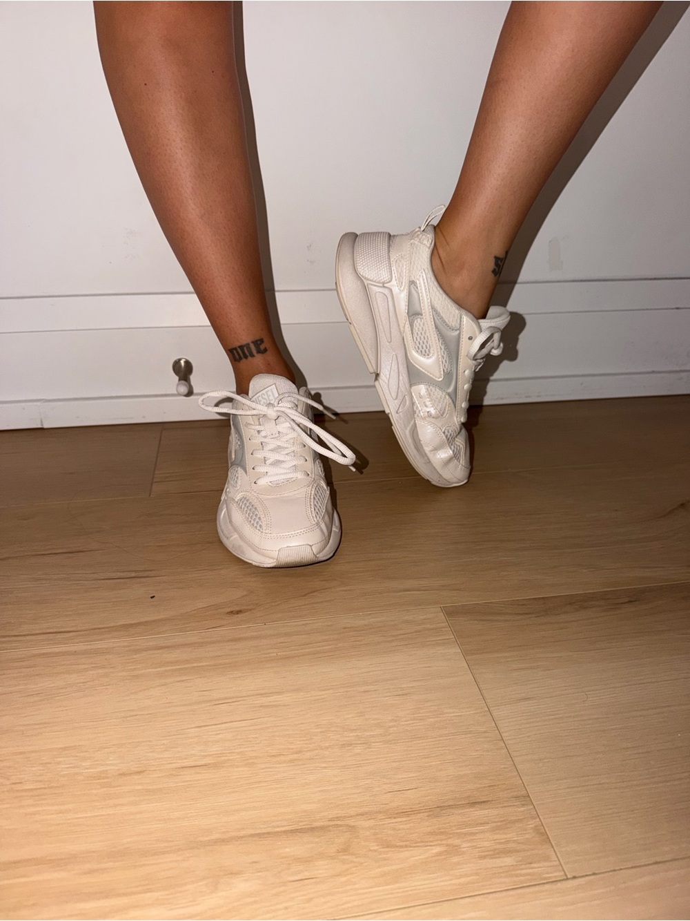 Diesel Women's Cream Mesh & Synthetic Sneakers